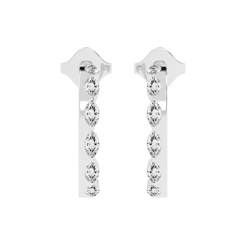 Marquise Half Hoop Earrings