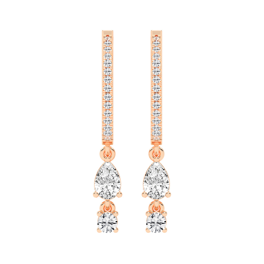 Sway Hoop with Pear & Round Drop Earrings