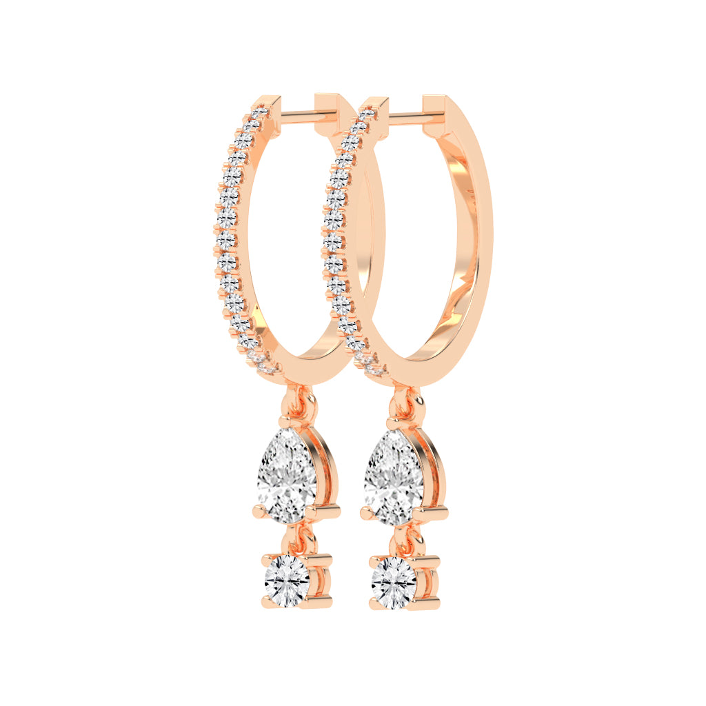 Sway Hoop with Pear & Round Drop Earrings