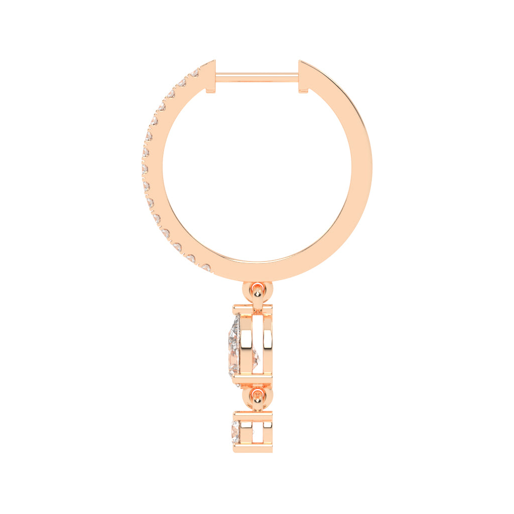 Sway Hoop with Pear & Round Drop Earrings