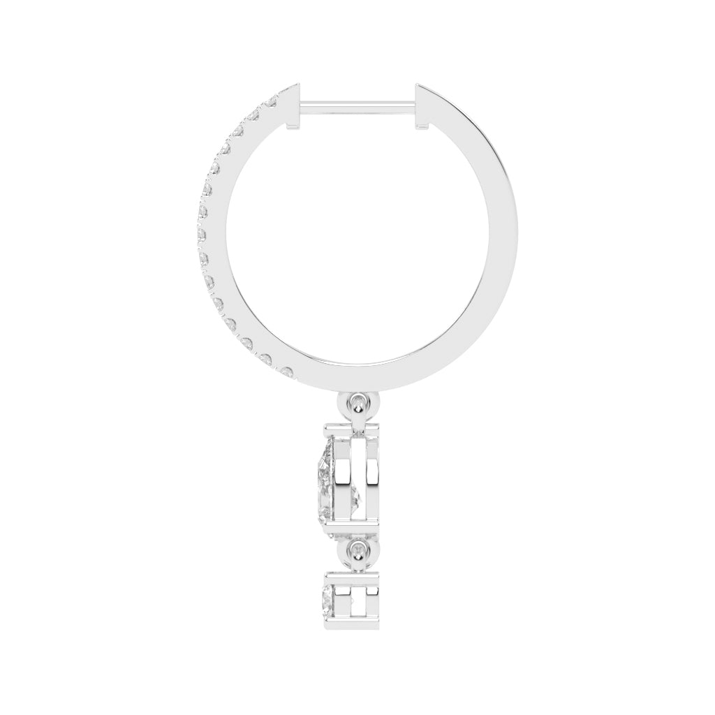 Sway Hoop with Pear & Round Drop Earrings