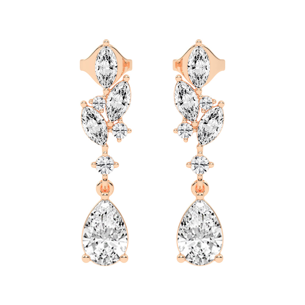 Celestia Cascade Marquise & Pear Dangles Earrings