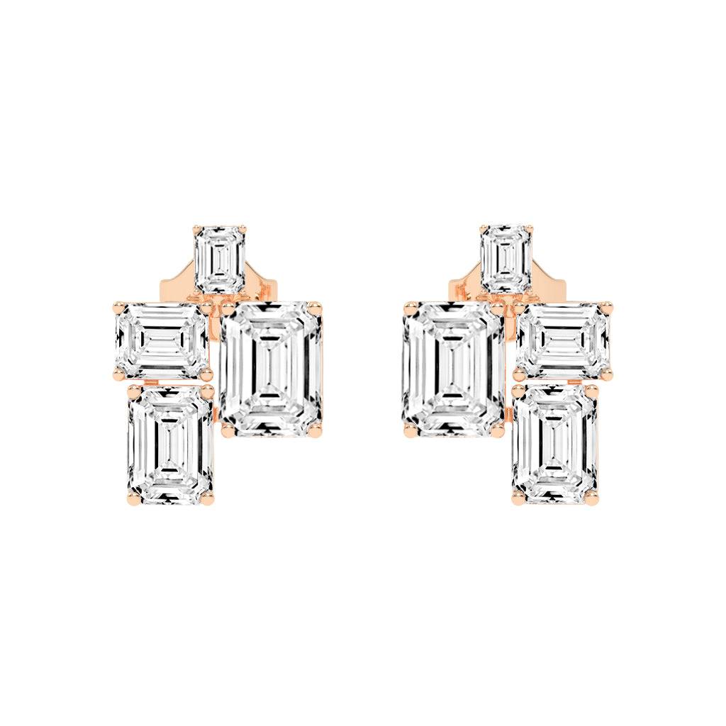 GeoLuxe Emerald Cluster Earrings