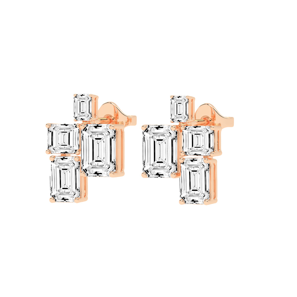 GeoLuxe Emerald Cluster Earrings