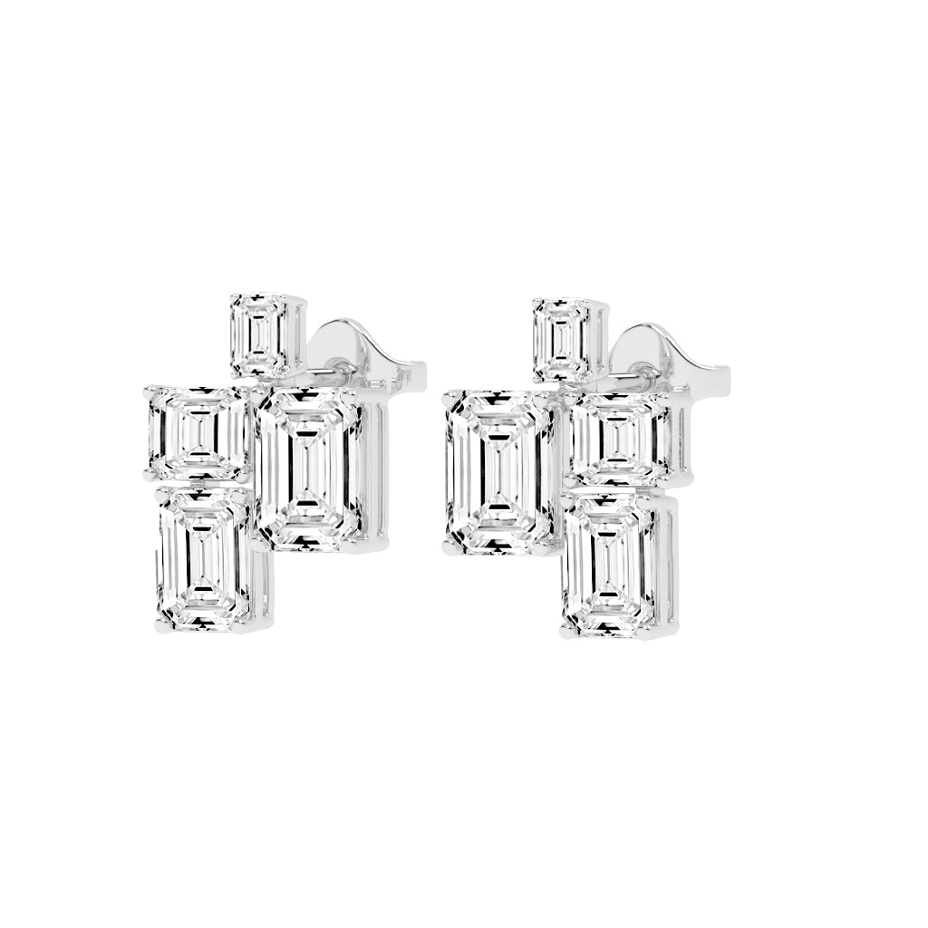 GeoLuxe Emerald Cluster Earrings