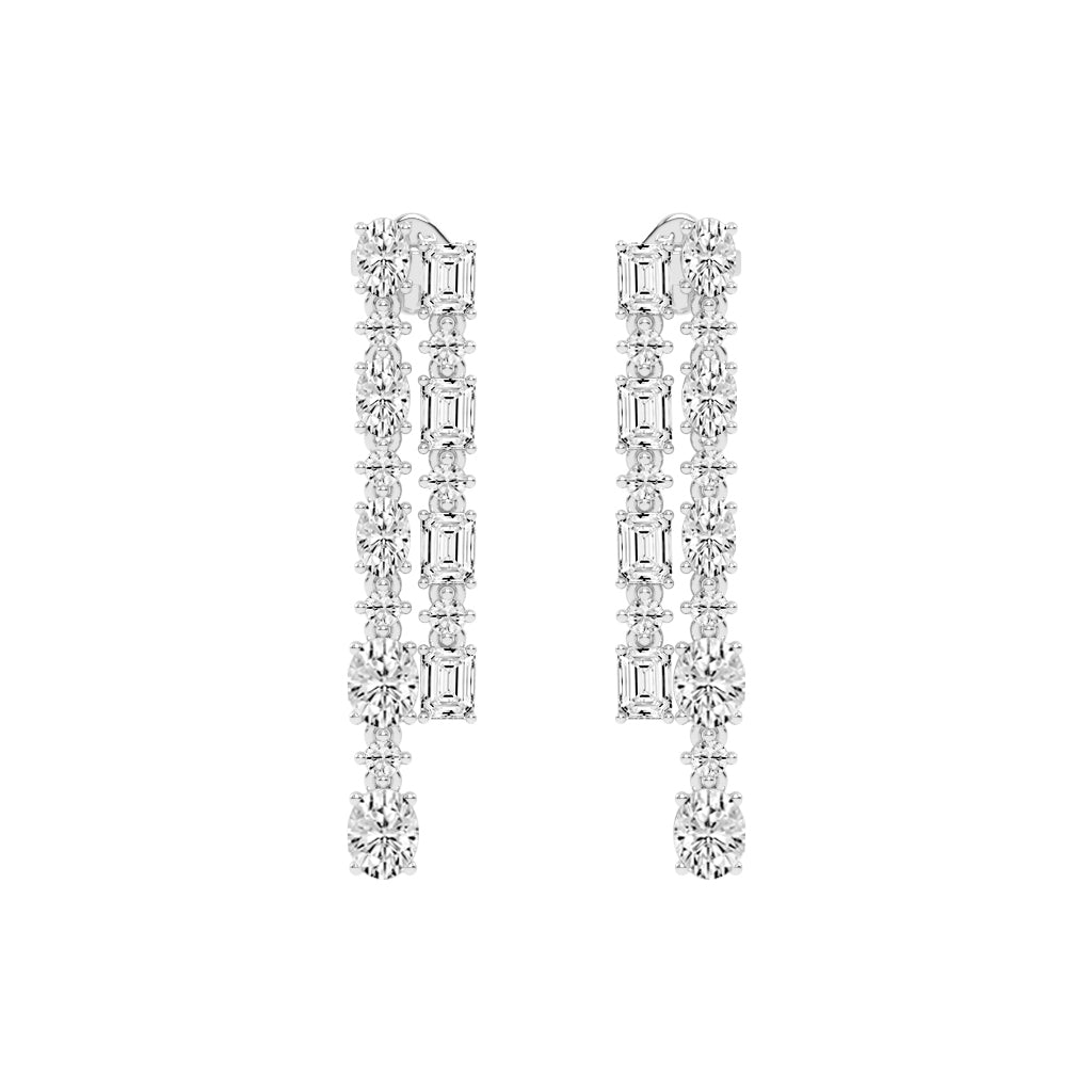 Celestial Grace Dual Row Earrings
