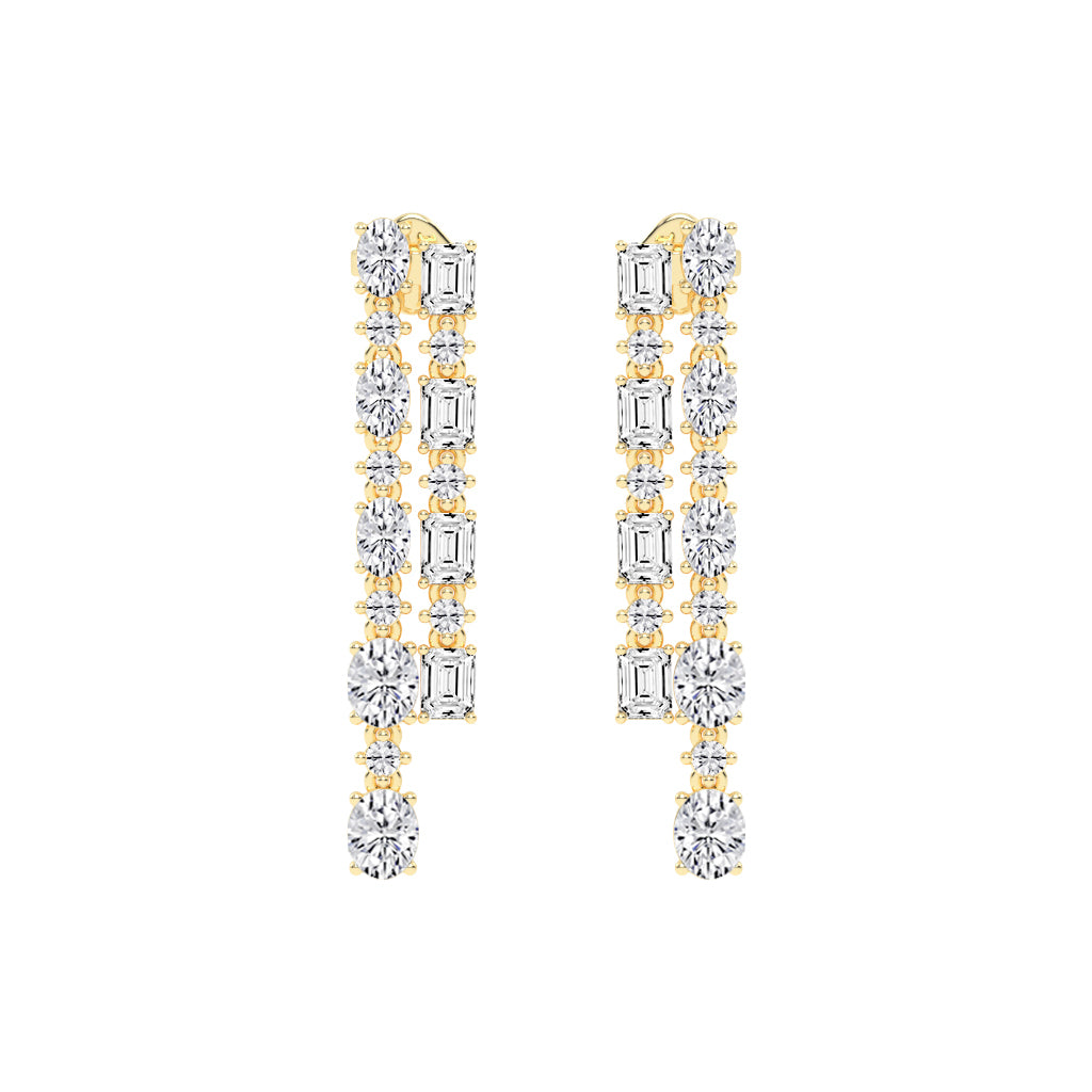 Celestial Grace Dual Row Earrings