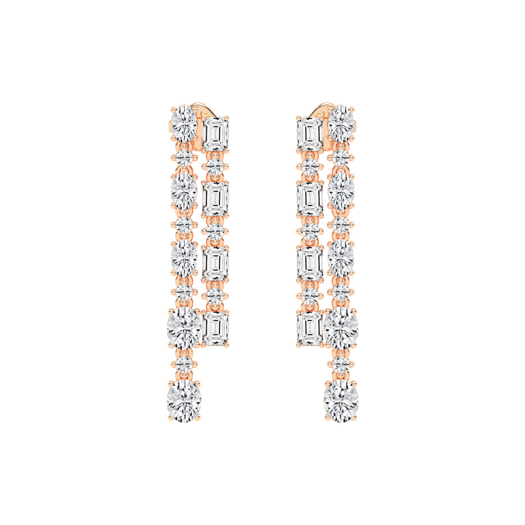Celestial Grace Dual Row Earrings