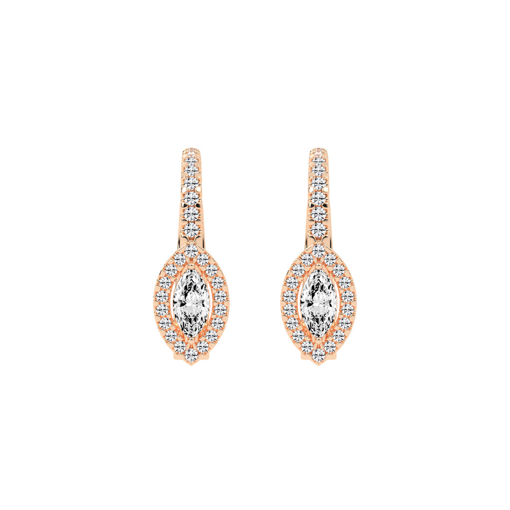 Elysian Marquise Halo Hoops Earrings