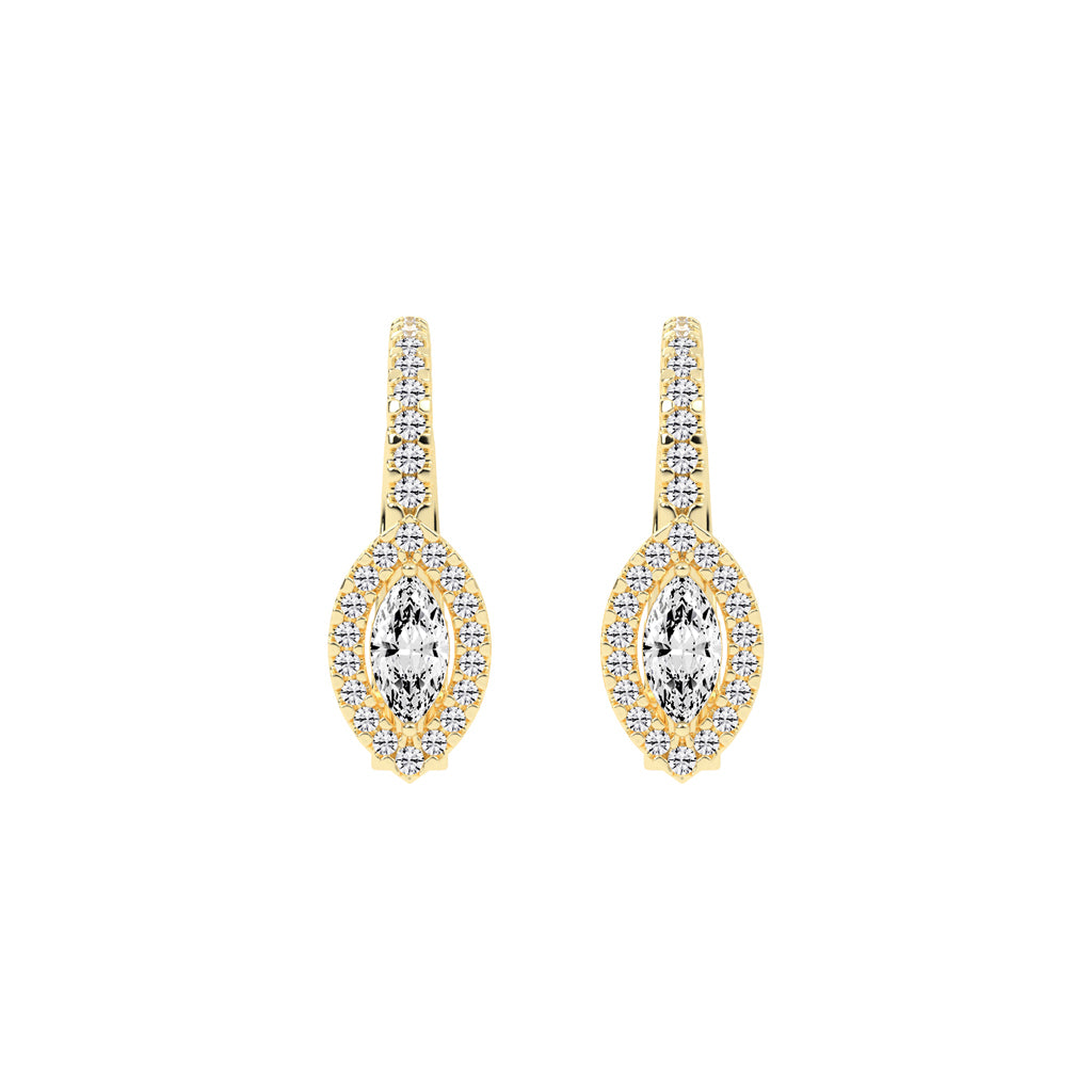 Elysian Marquise Halo Hoops Earrings