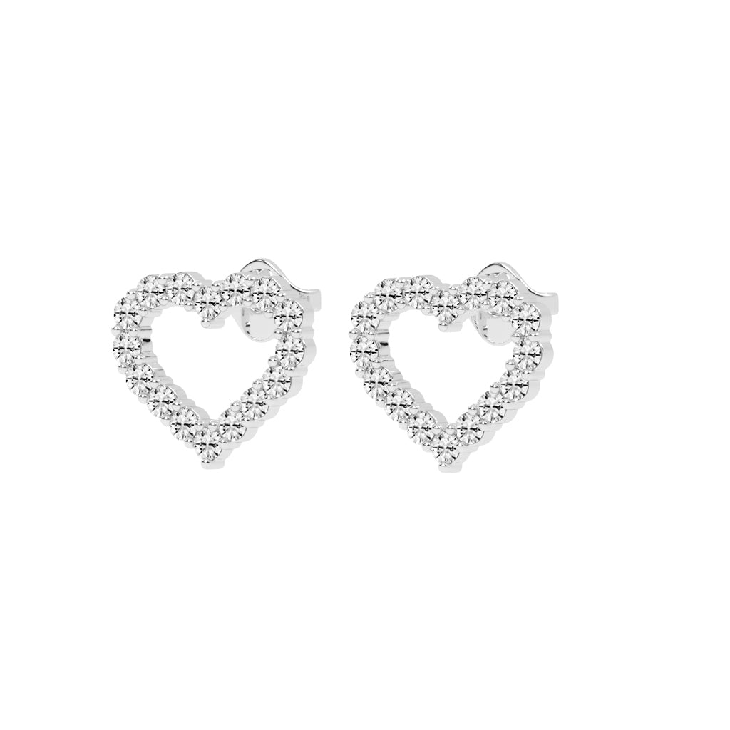 Open Heart Diamond Sparkle Studs