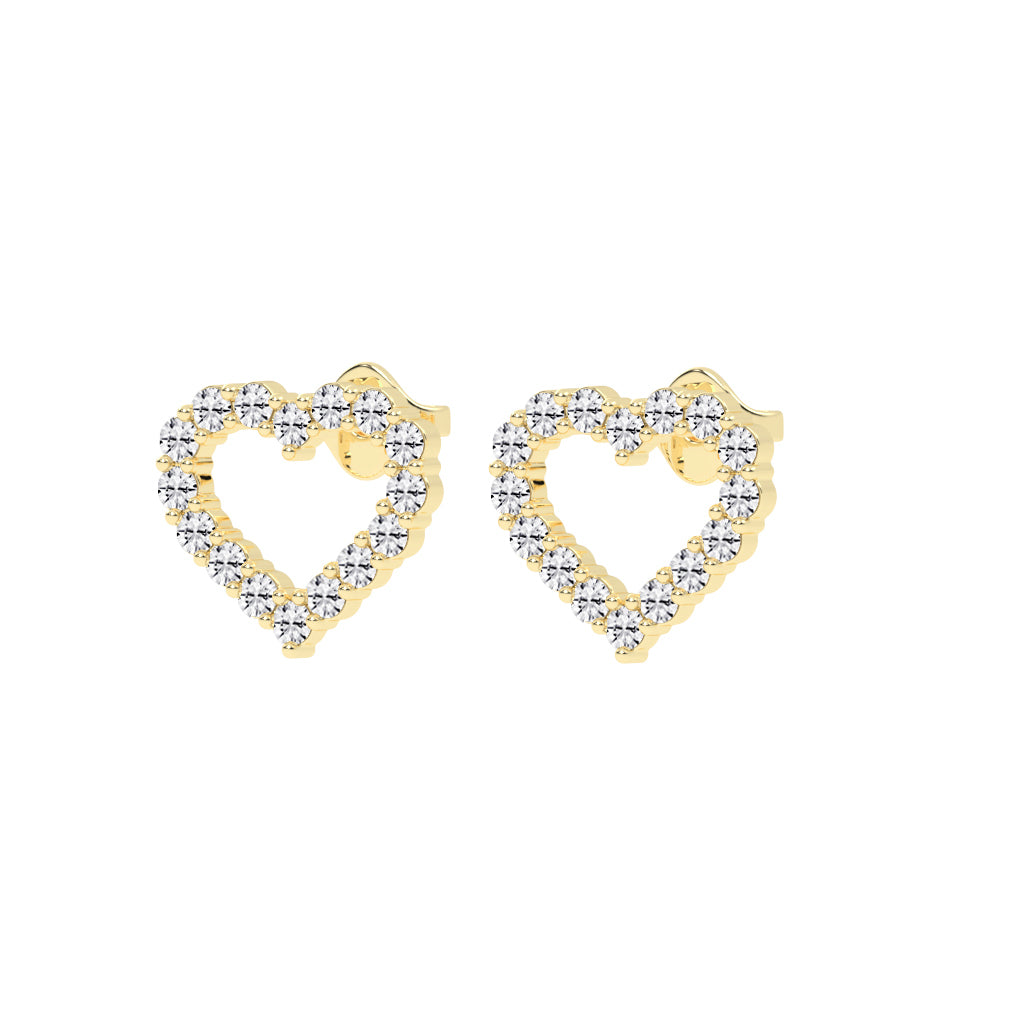 Open Heart Diamond Sparkle Studs