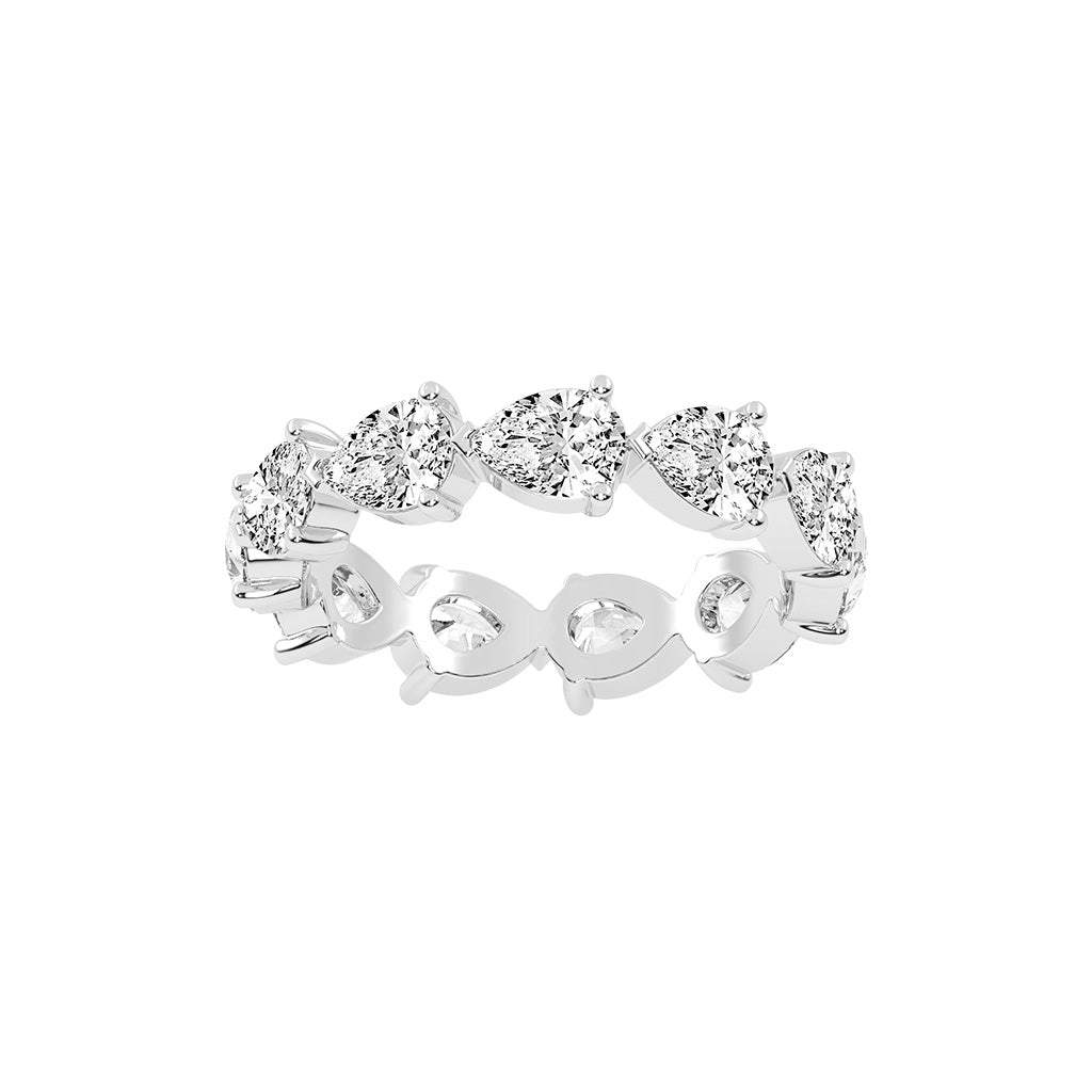 Crystallia pear cut eternity lab diamond ring