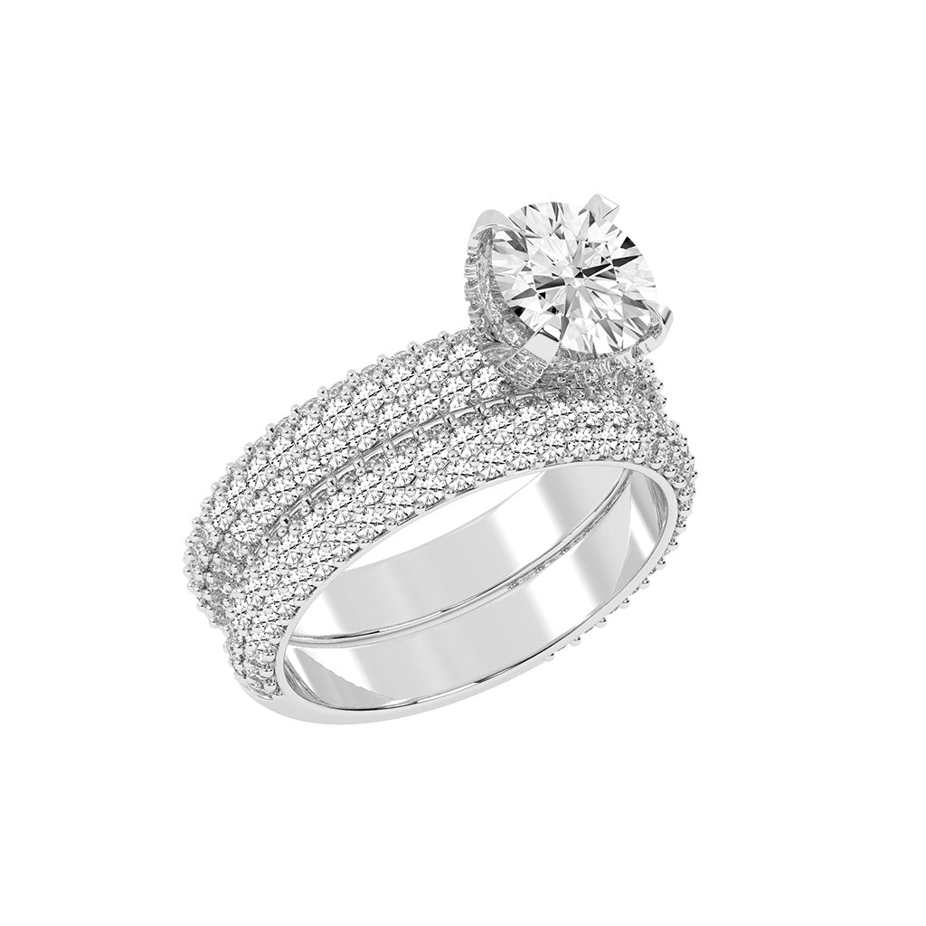 Luxetis Pave setting round cut lab diamond ring