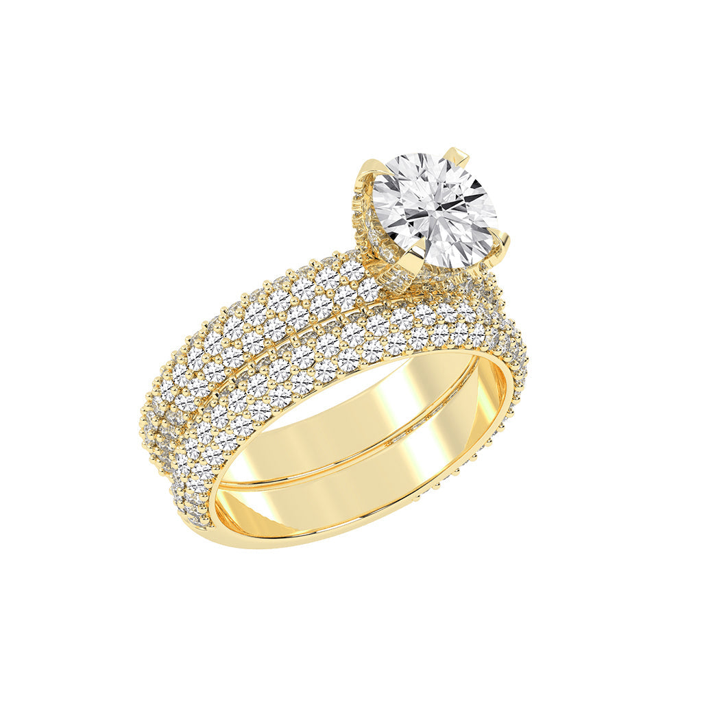 Luxetis Pave setting round cut lab diamond ring