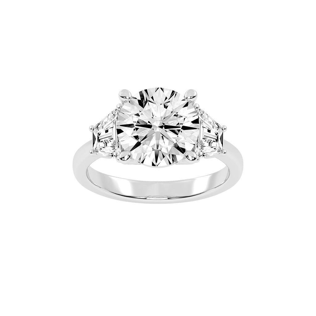 Dazzling Trillion Side Stone Ring