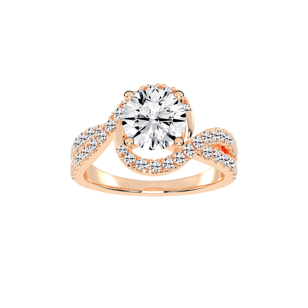 Dazzling Diamond Swirl Engagement Ring