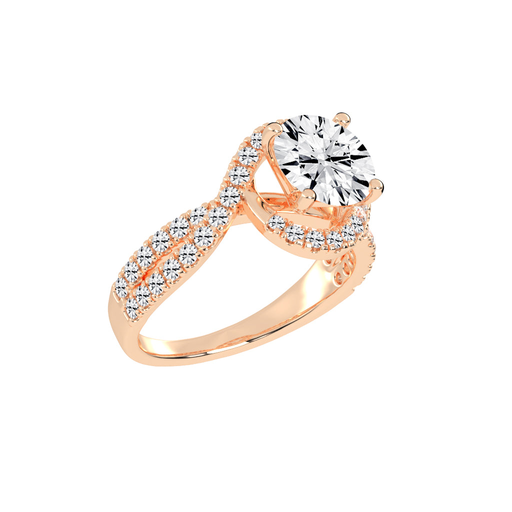 Dazzling Diamond Swirl Engagement Ring