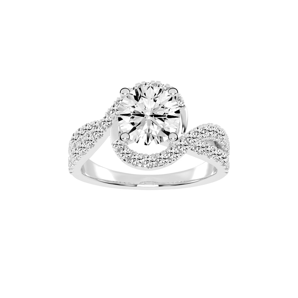 Dazzling Diamond Swirl Engagement Ring