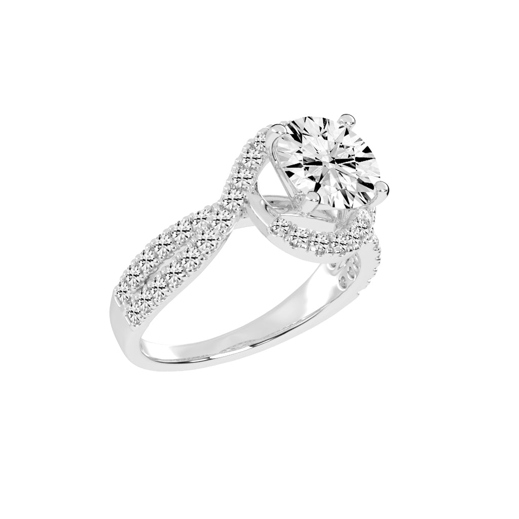 Dazzling Diamond Swirl Engagement Ring