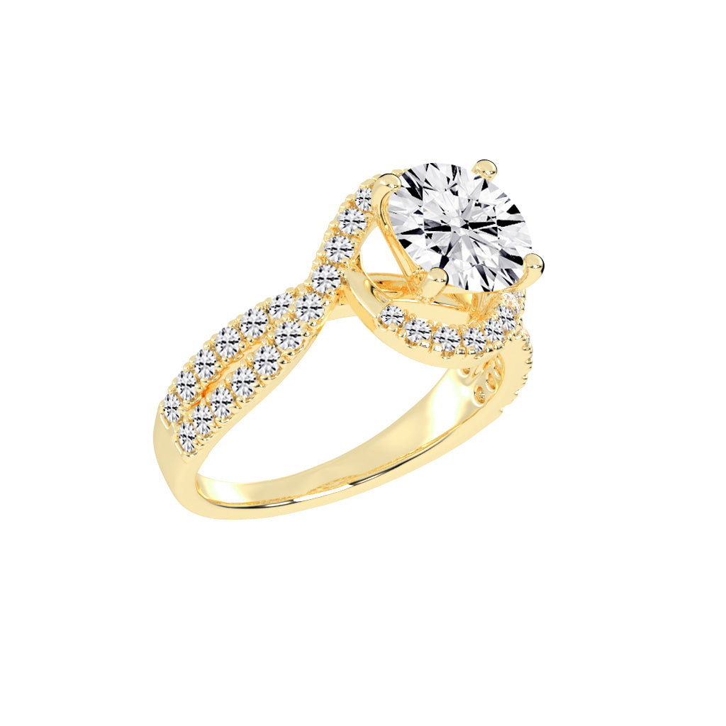 Dazzling Diamond Swirl Engagement Ring