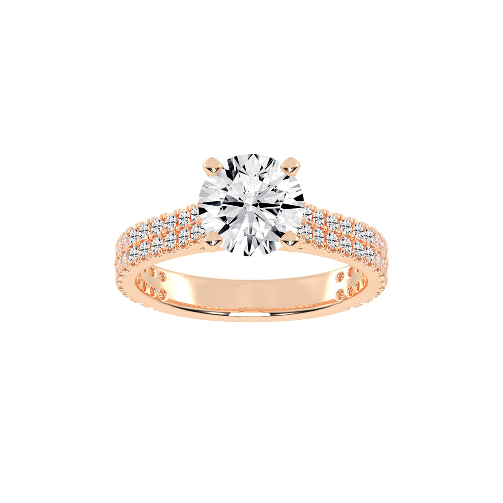 Classic Diamond Pave Band Engagement Ring