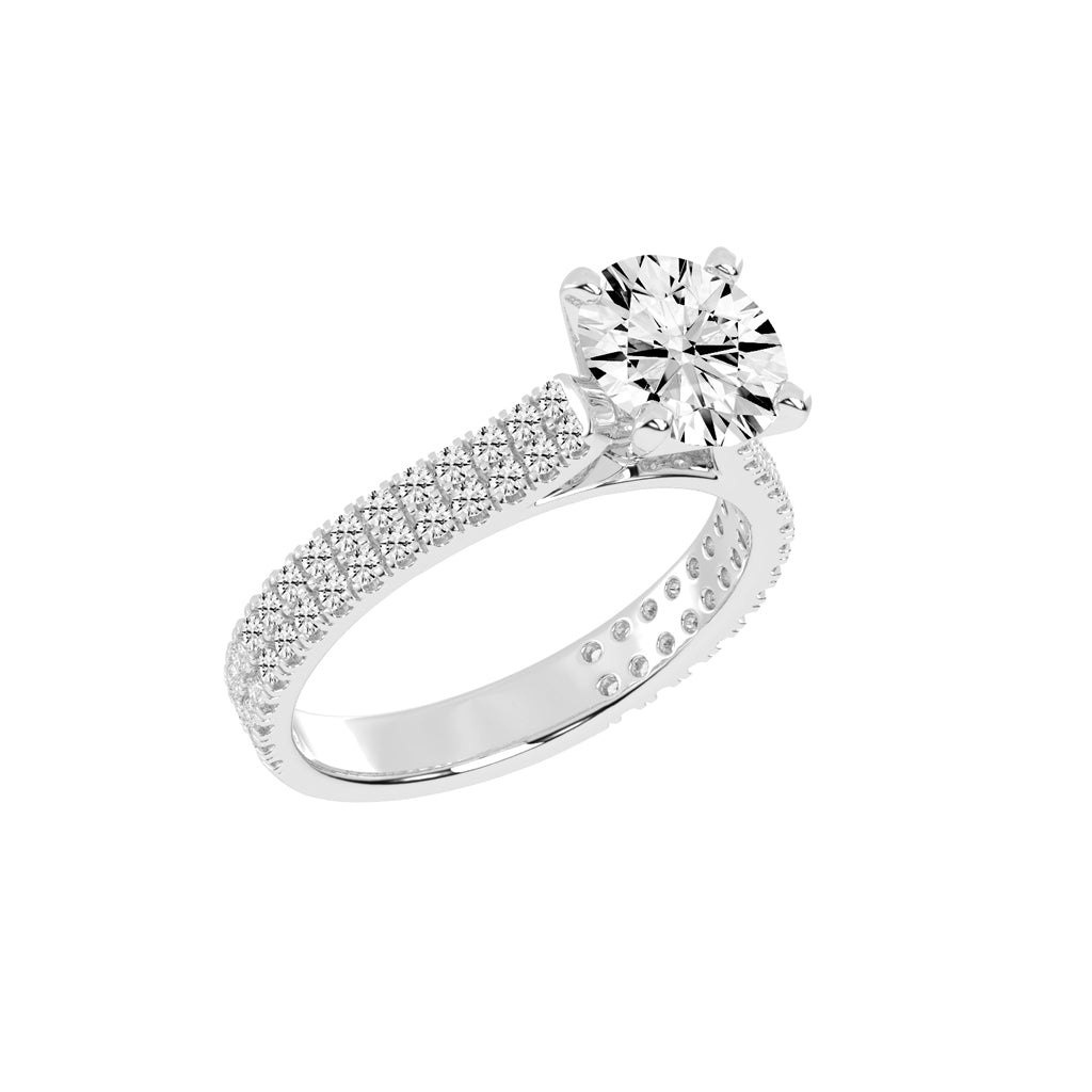 Classic Diamond Pave Band Engagement Ring