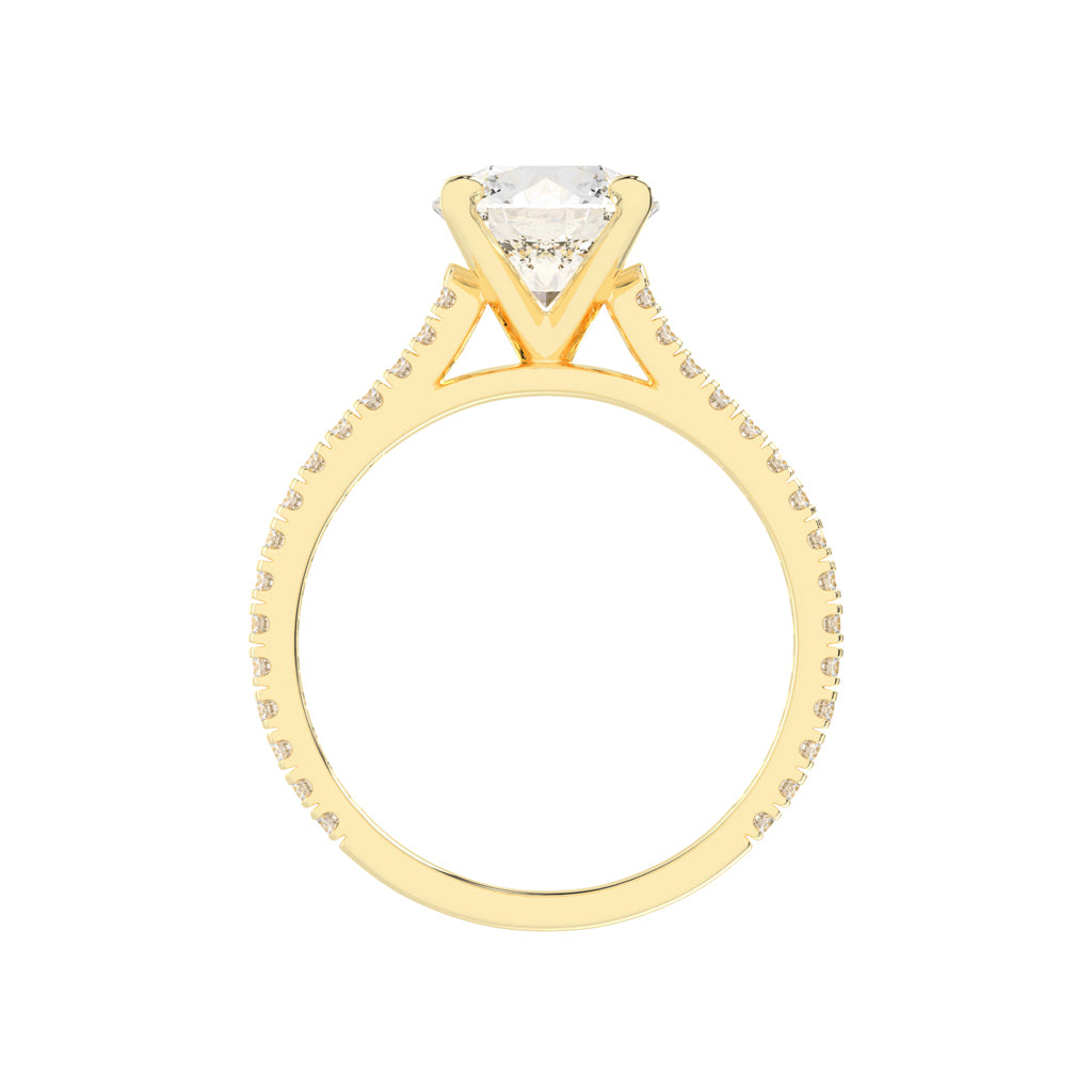 Classic Diamond Pave Band Engagement Ring