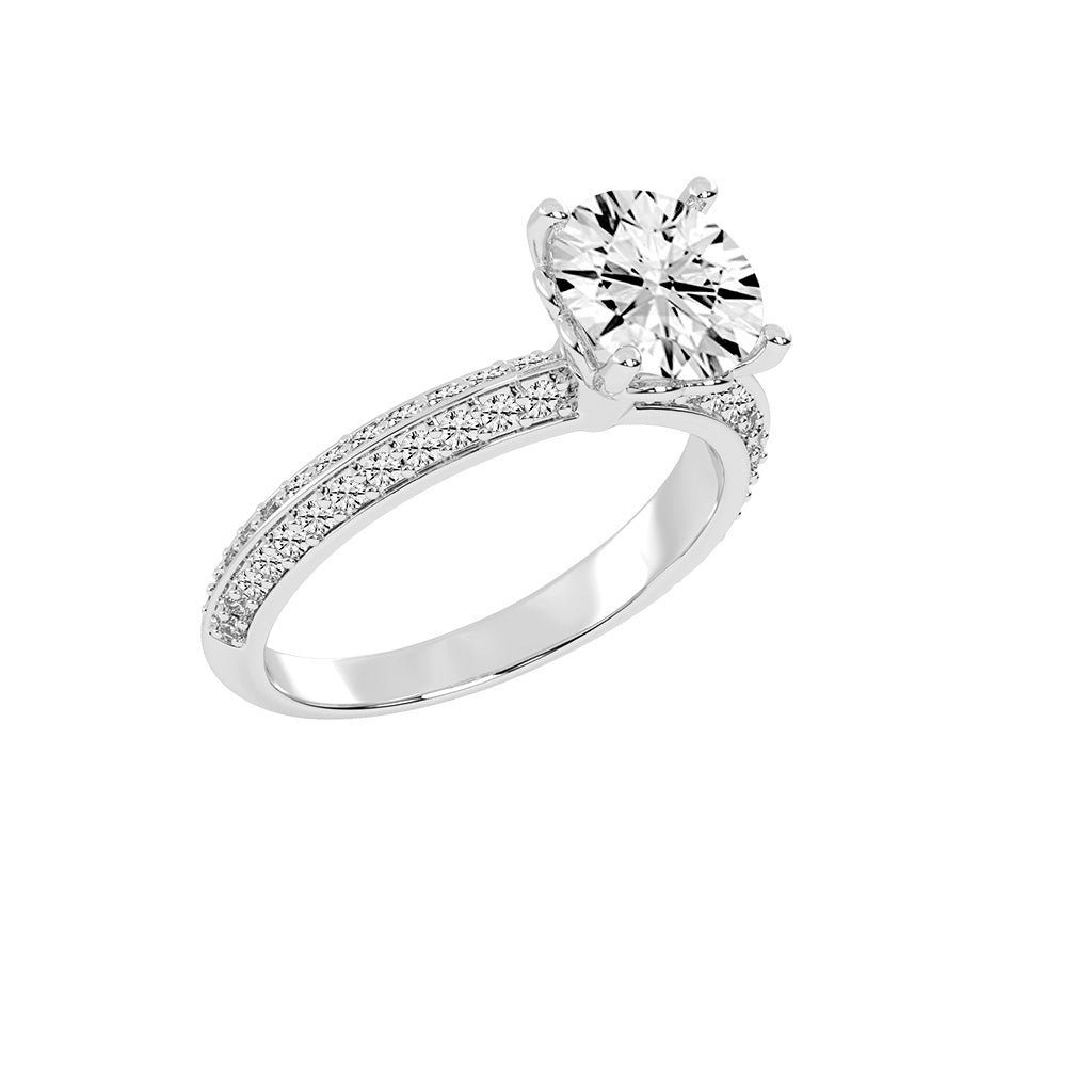 Elegant Diamond Channel Set Engagement Ring