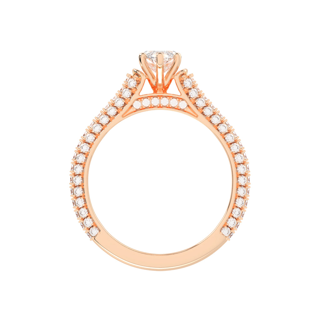 Majestic Marquise Diamond Pave Engagement Ring