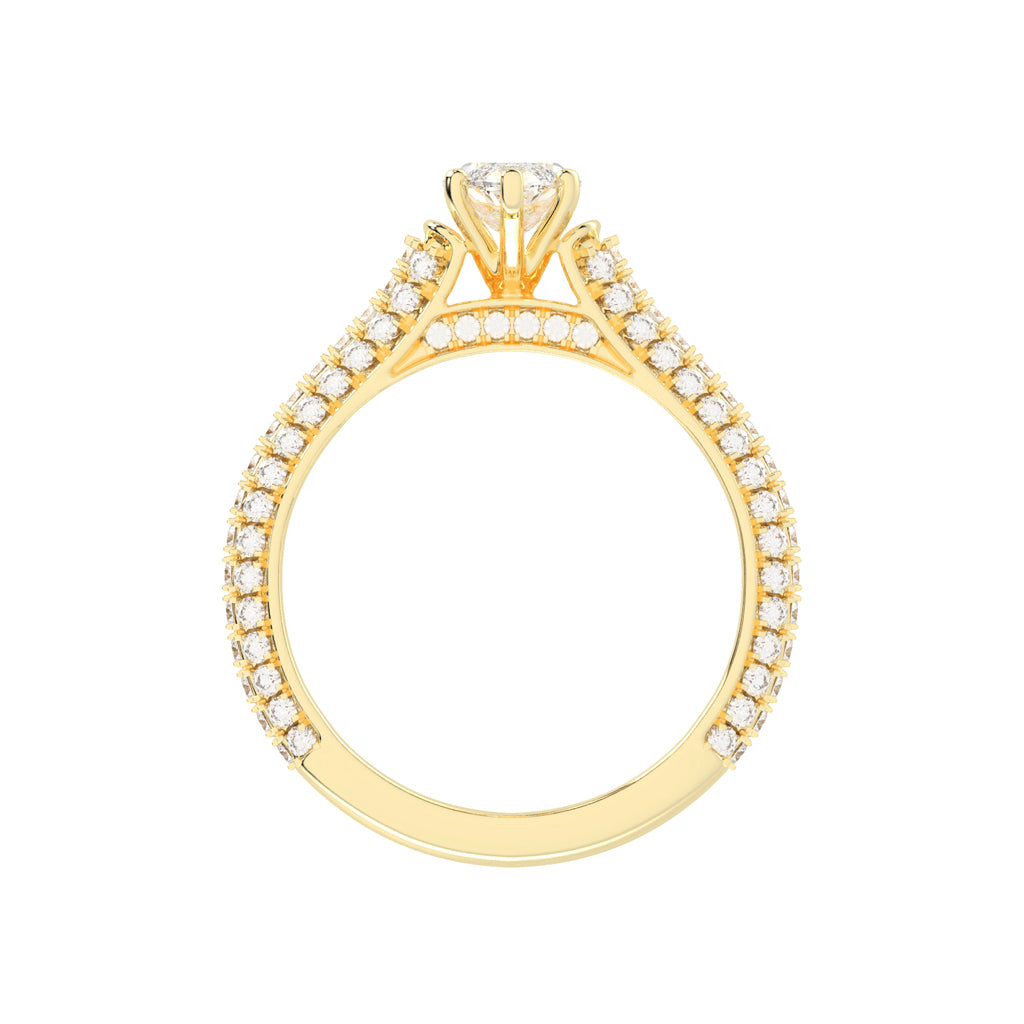 Majestic Marquise Diamond Pave Engagement Ring