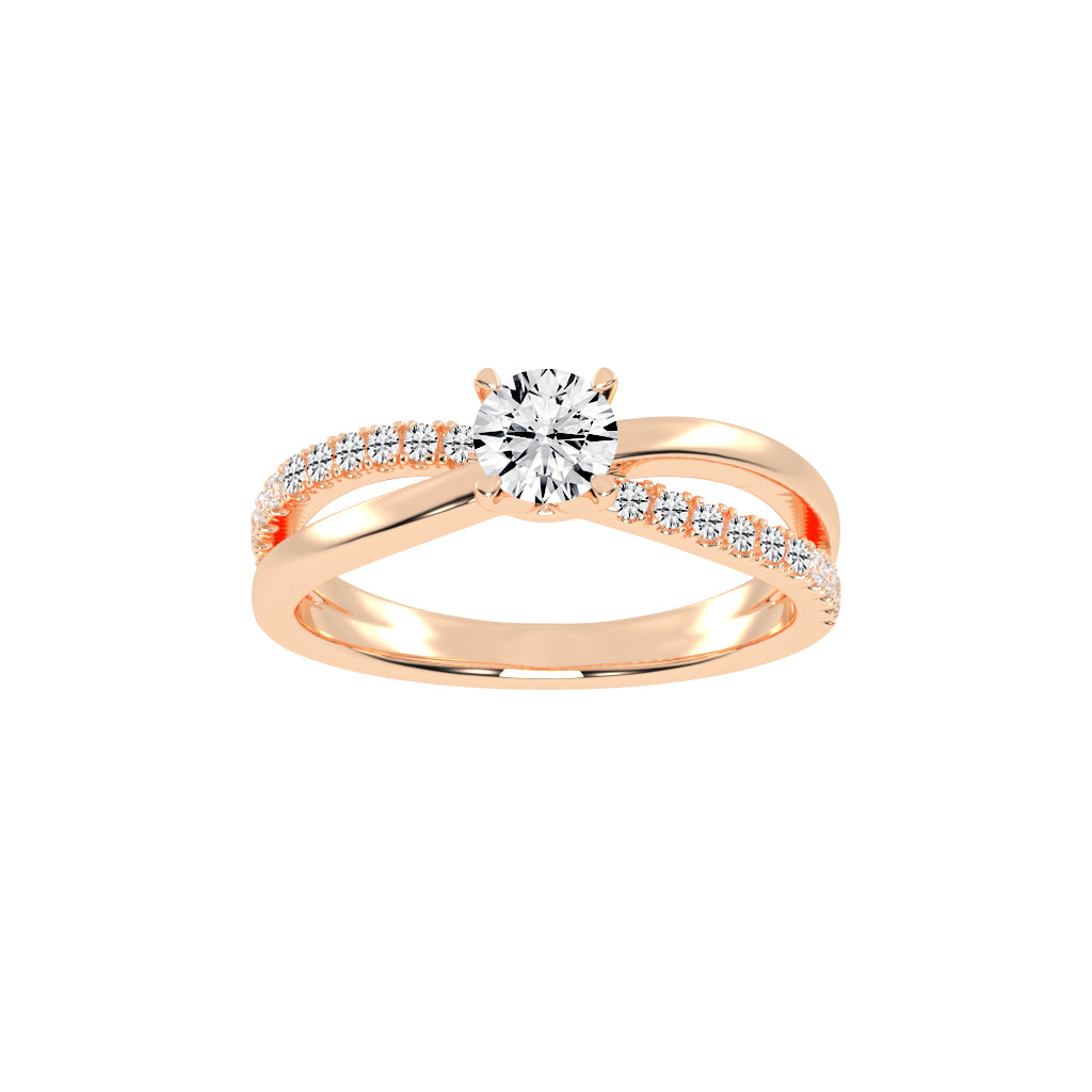 Caressa Split shank round cut classic lab diamond ring
