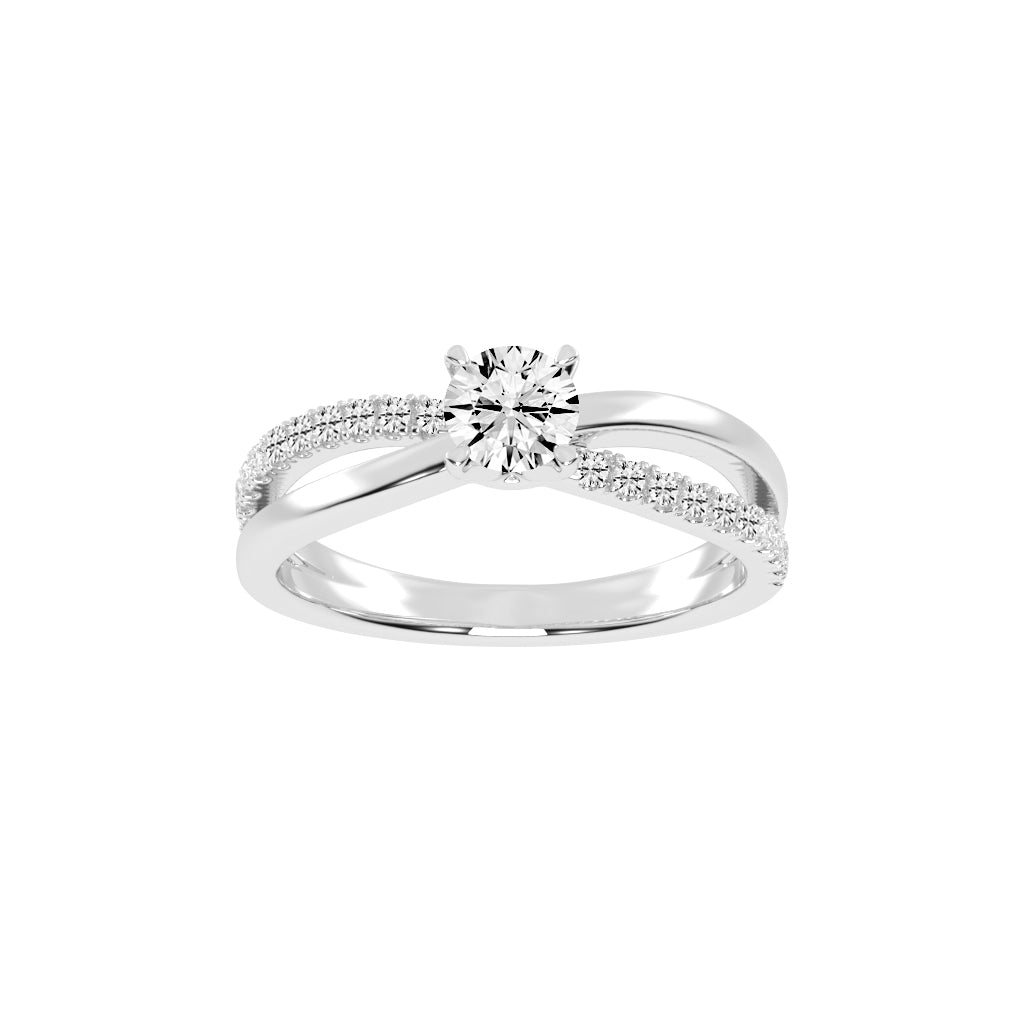 Caressa Split shank round cut classic lab diamond ring