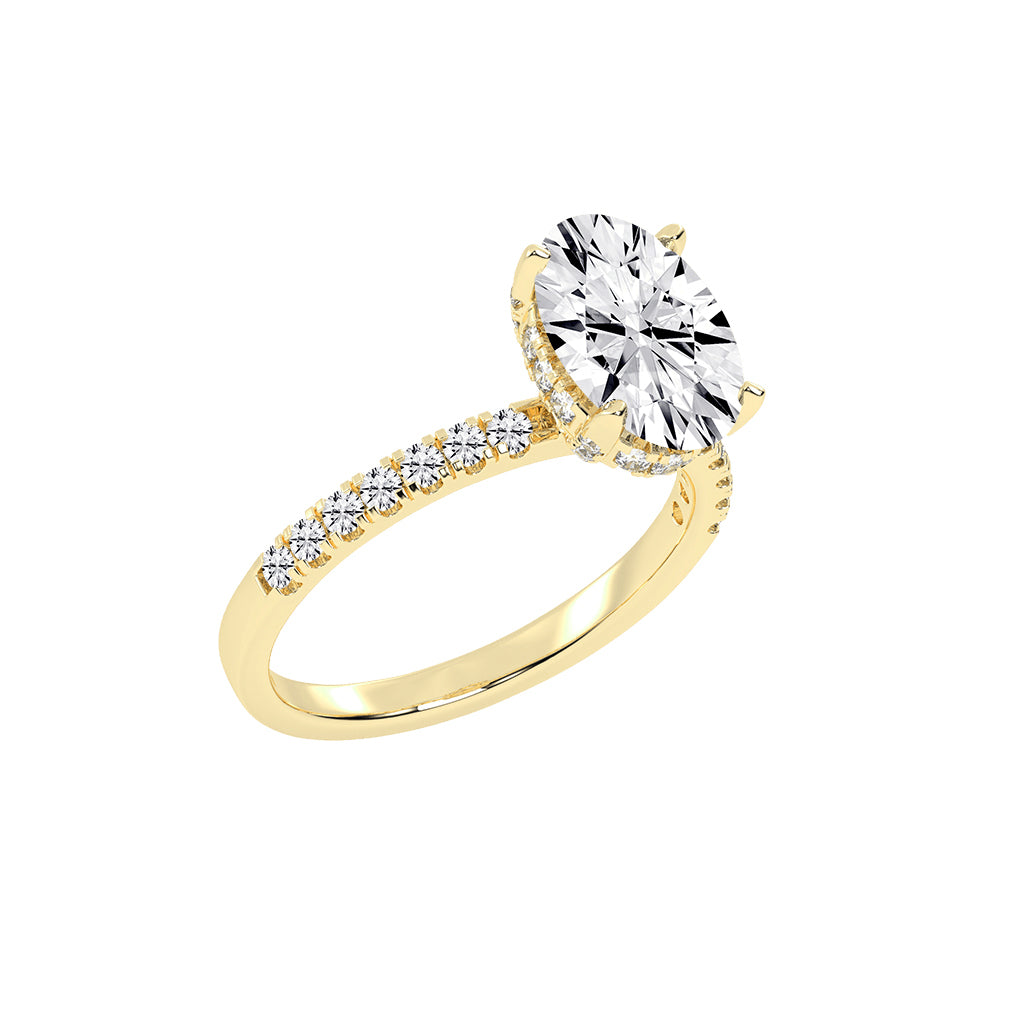 Sideluxe oval cut side stone lab diamond ring