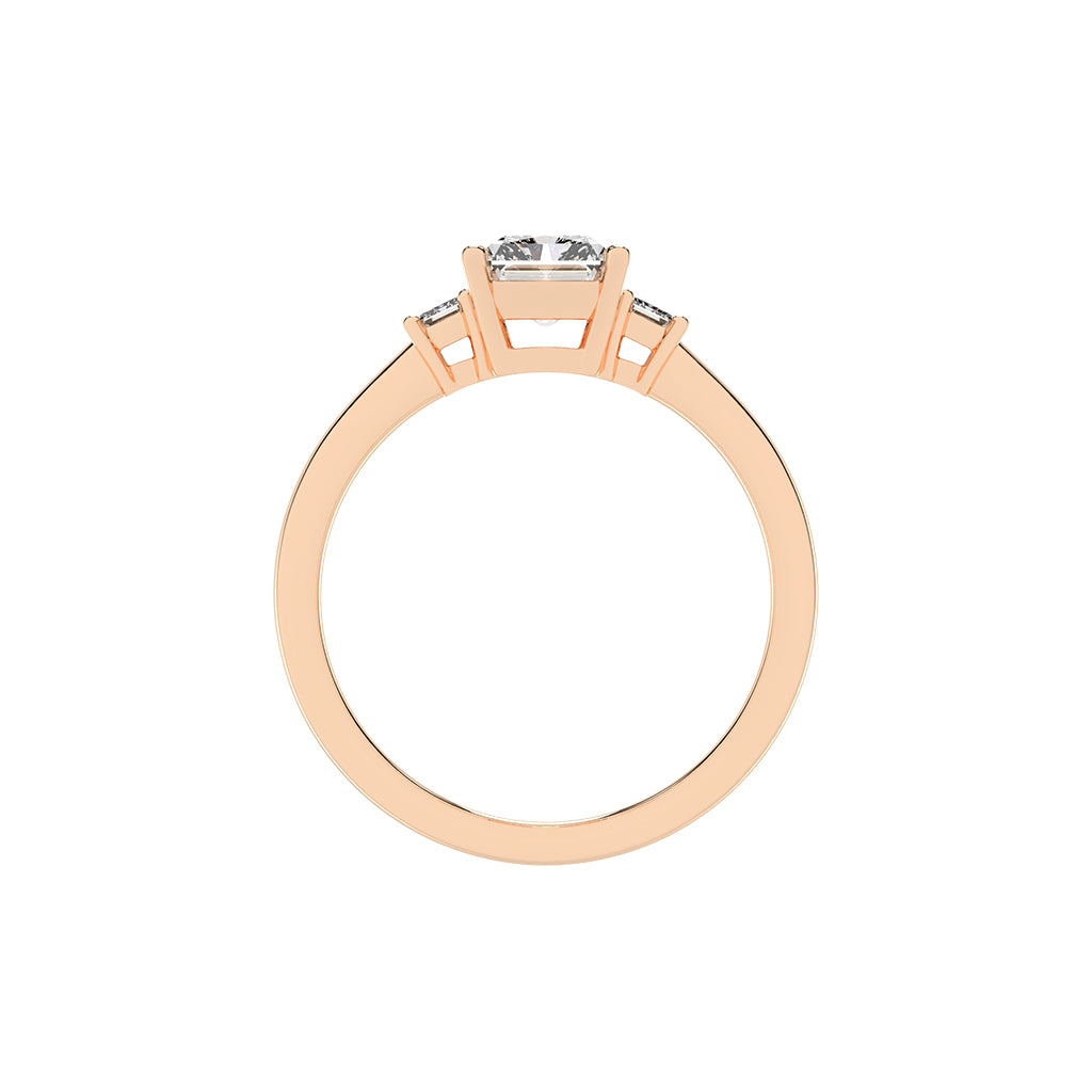 Trionella Petite claw radiant cut lab diamond ring