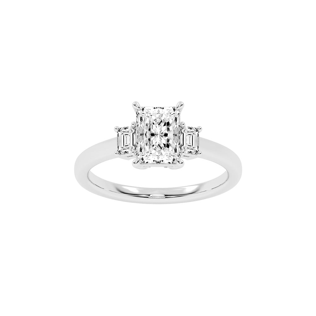 Trionella Petite claw radiant cut lab diamond ring