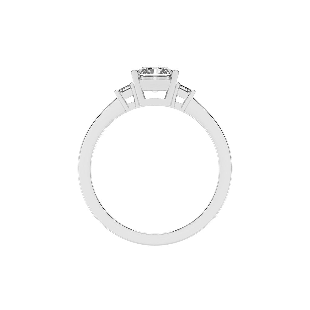 Trionella Petite claw radiant cut lab diamond ring