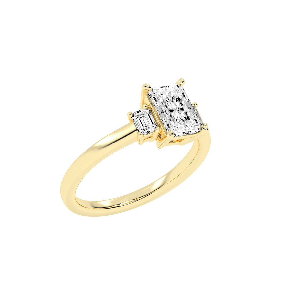 Trionella Petite claw radiant cut lab diamond ring