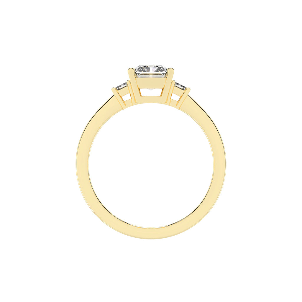 Trionella Petite claw radiant cut lab diamond ring