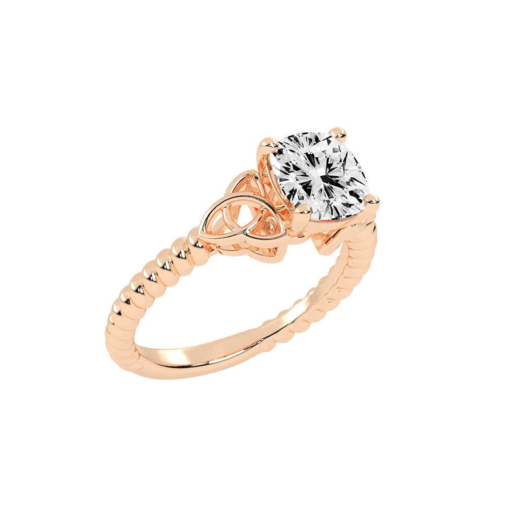 Solinara Accent Cushion cut solitaire lab diamond ring