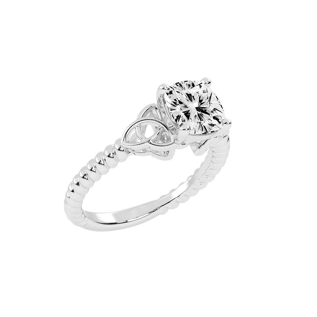 Solinara Accent Cushion cut solitaire lab diamond ring