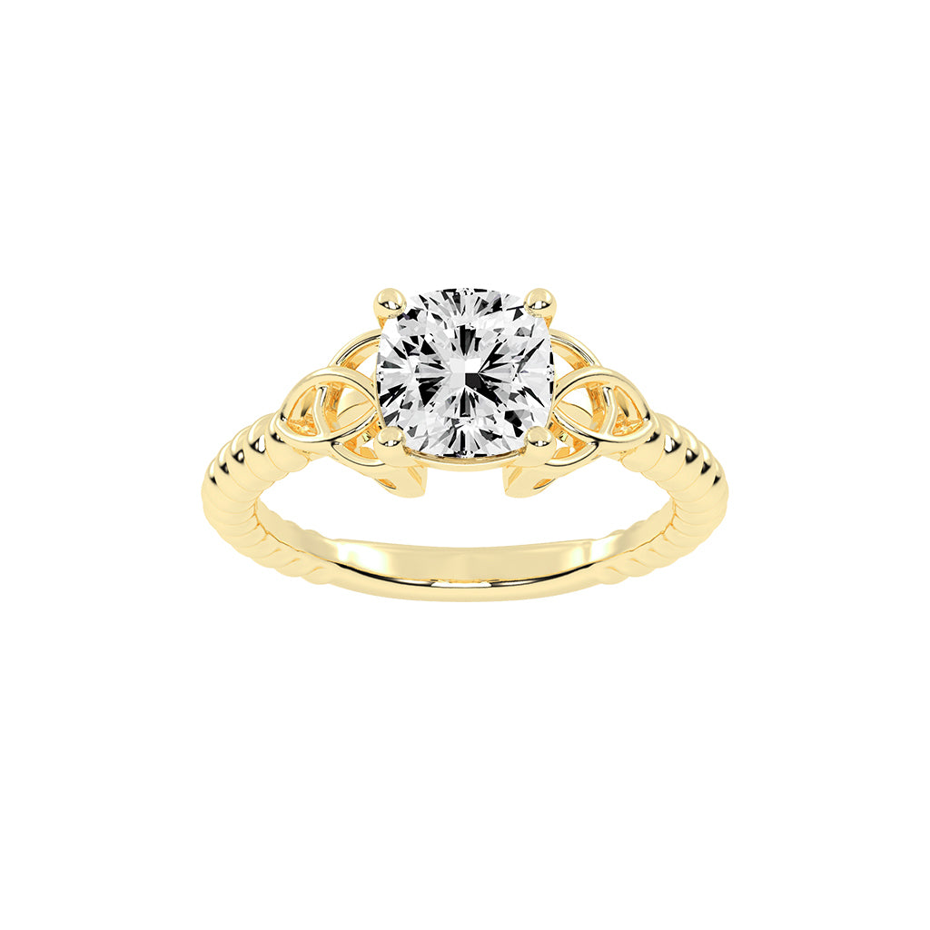 Solinara Accent Cushion cut solitaire lab diamond ring