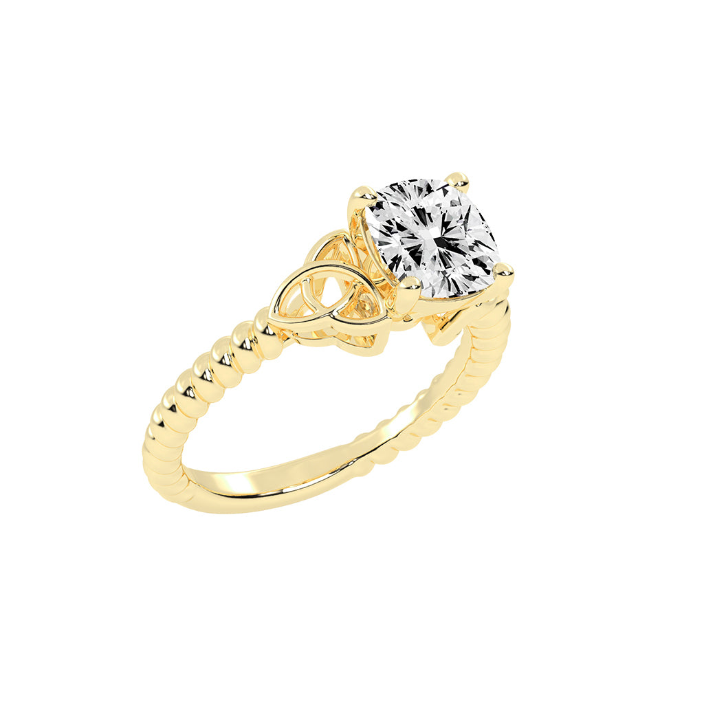Solinara Accent Cushion cut solitaire lab diamond ring
