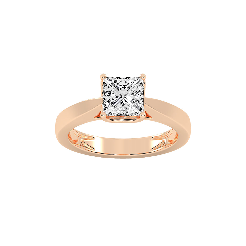 Soloneva Princess cut solitaire lab diamond ring