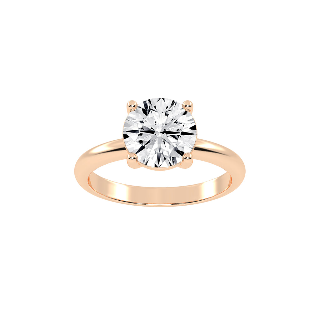 Solistra four prong round cut solitaire lab diamond ring