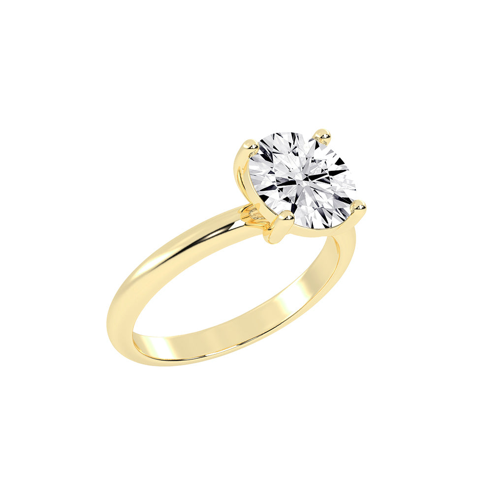 Solistra four prong round cut solitaire lab diamond ring