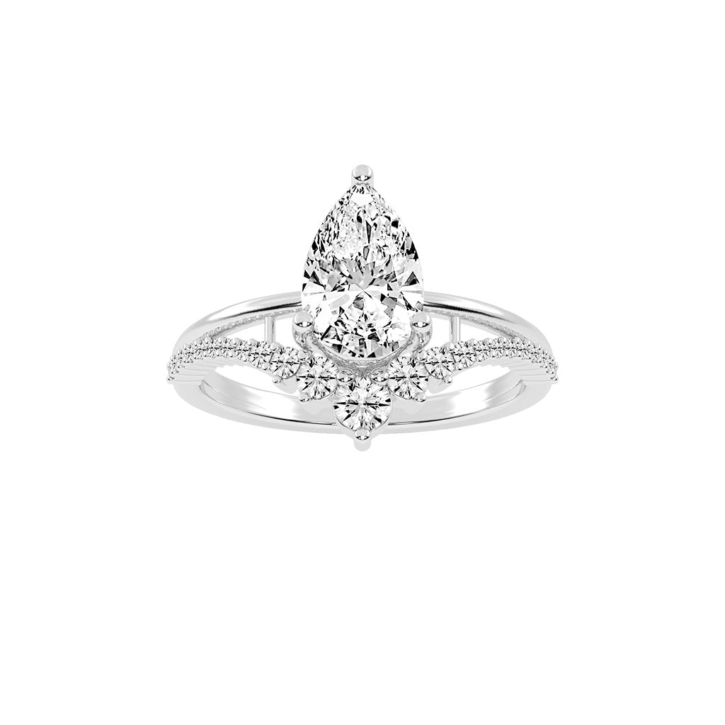 Orivane Split shank Pear cut classic lab diamond ring