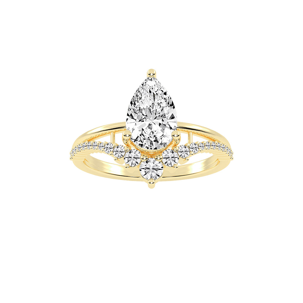 Orivane Split shank Pear cut classic lab diamond ring