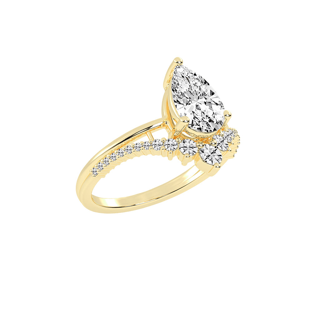 Orivane Split shank Pear cut classic lab diamond ring