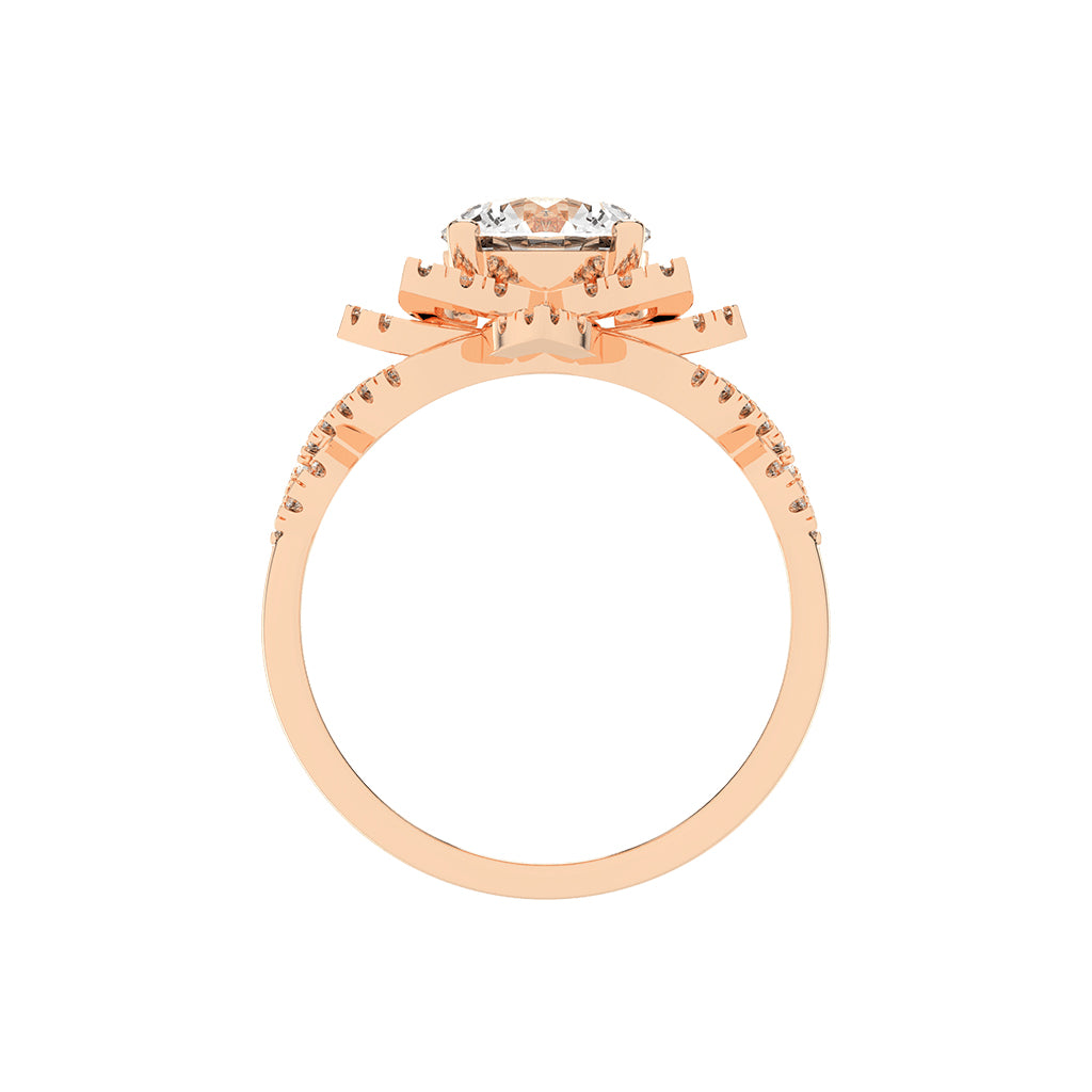 Diamicca Flower style round cut classic lab diamond ring